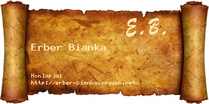 Erber Bianka névjegykártya